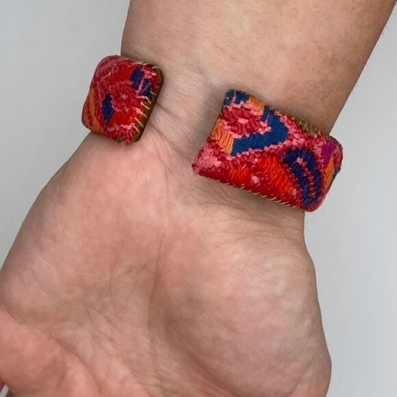 Colorful Embroidered Cuff Bracelet - Picture 2 of 4